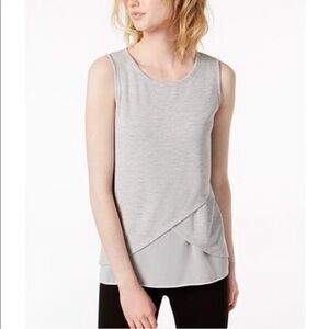 Bar III Light Gray Layered Tank Top